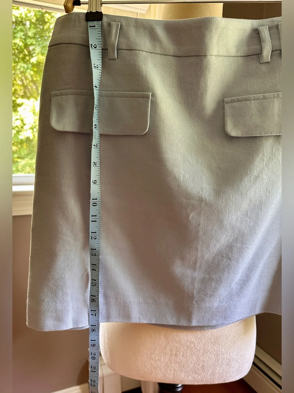 LOFT Pale Blue A-Line Skirt with Decorative Front Flaps